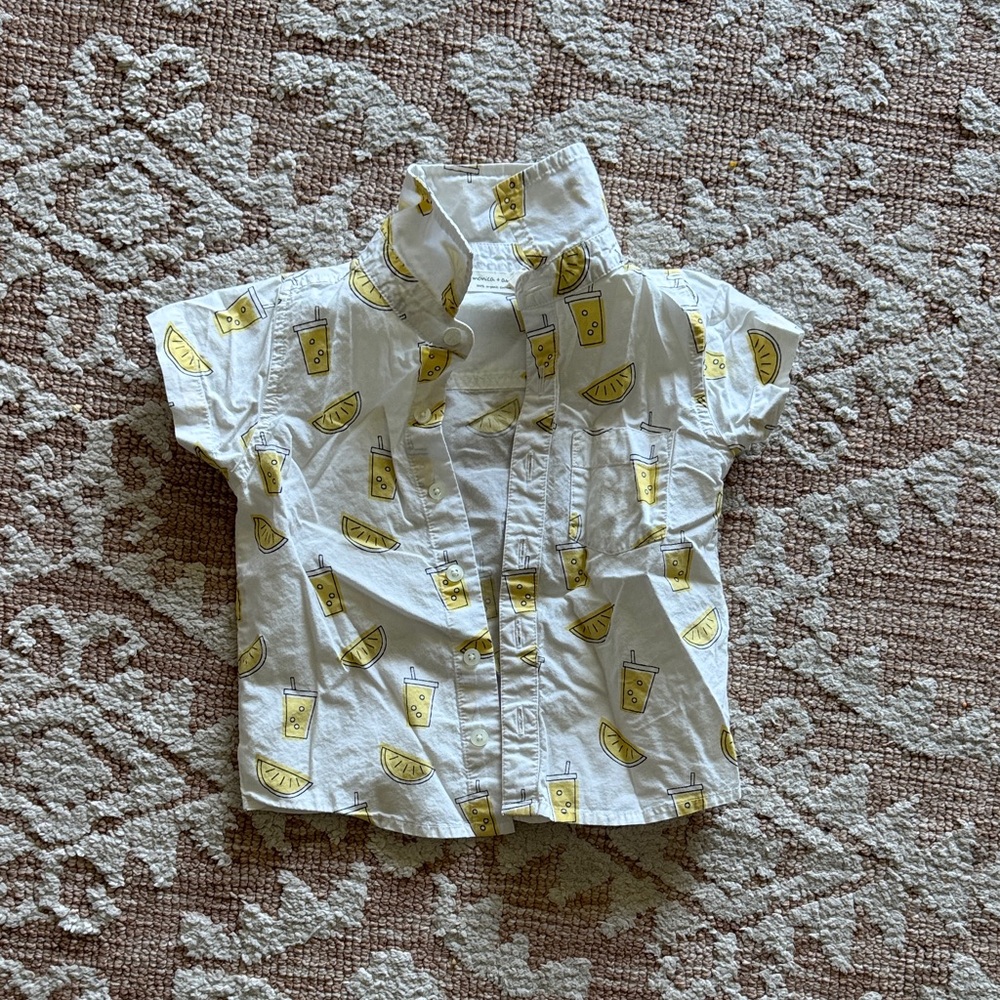 Lemon Print boys shirt 2T
